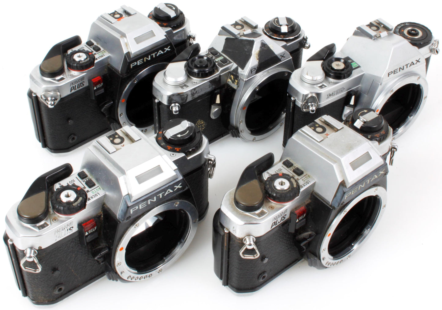 Pentax K Mount 35mm Film Camera Lot of 5 for Display Prop or Repair
