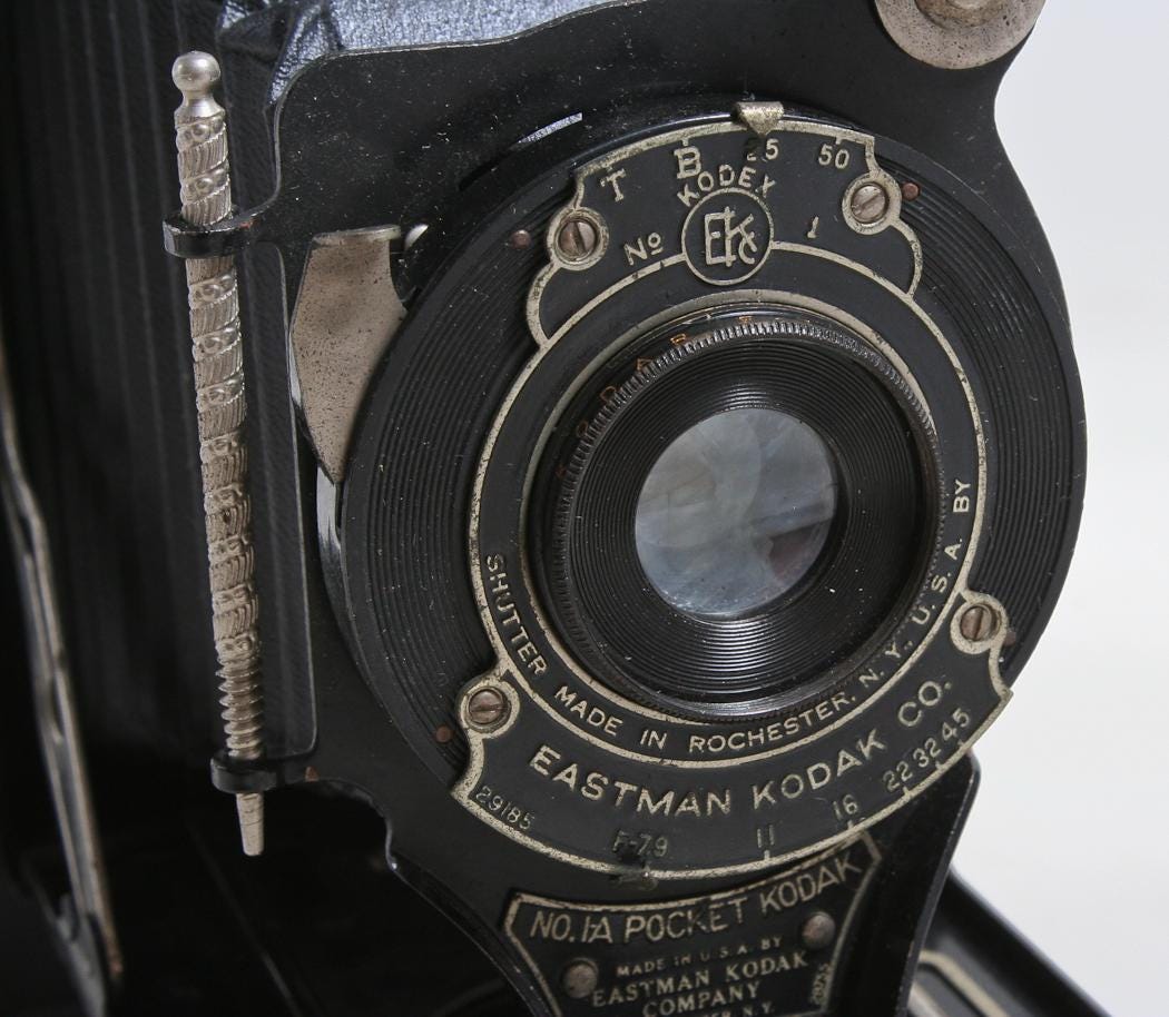 Kodak No. 1a Pocket, Art Deco Folding Bellows Camera W/ Original Stylist