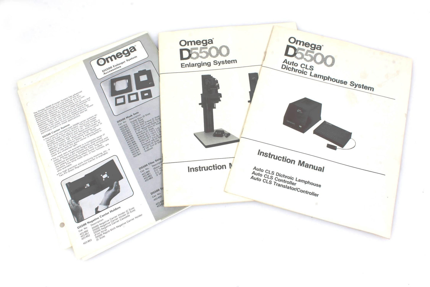 Omega D5500 Enlarging System Instruction Manuals