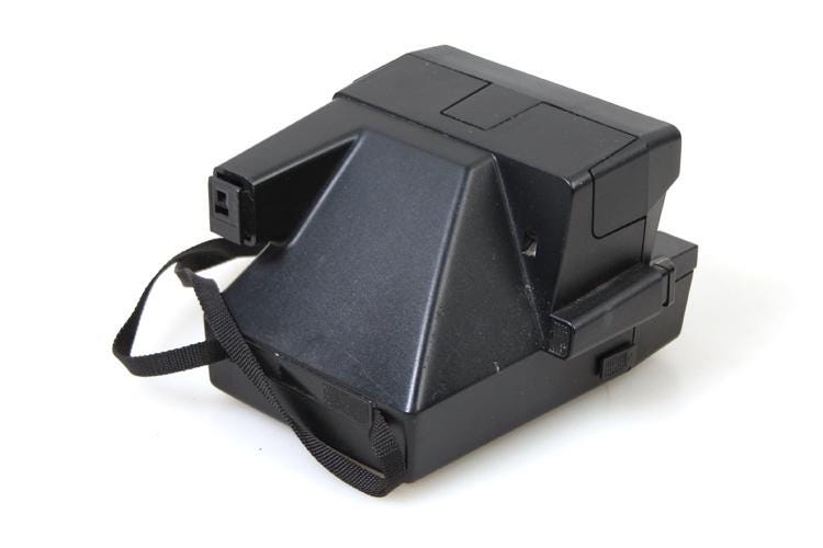 Vintage One Step Polaroid 600 Film Instant Camera & Strap Rainbow Black