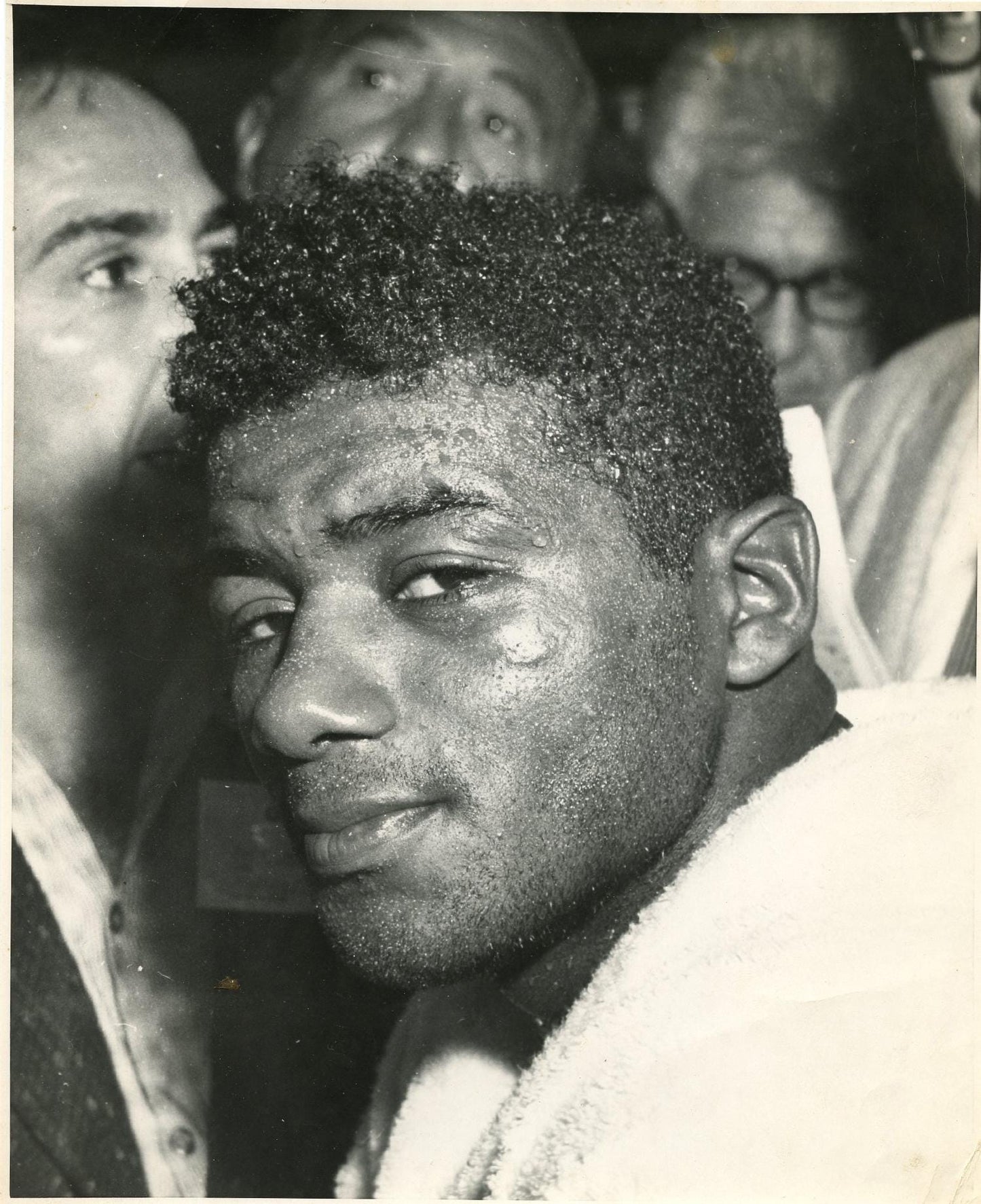 1958 Set of 2 Photos Floyd Patterson and Willie Mays Vintage Original