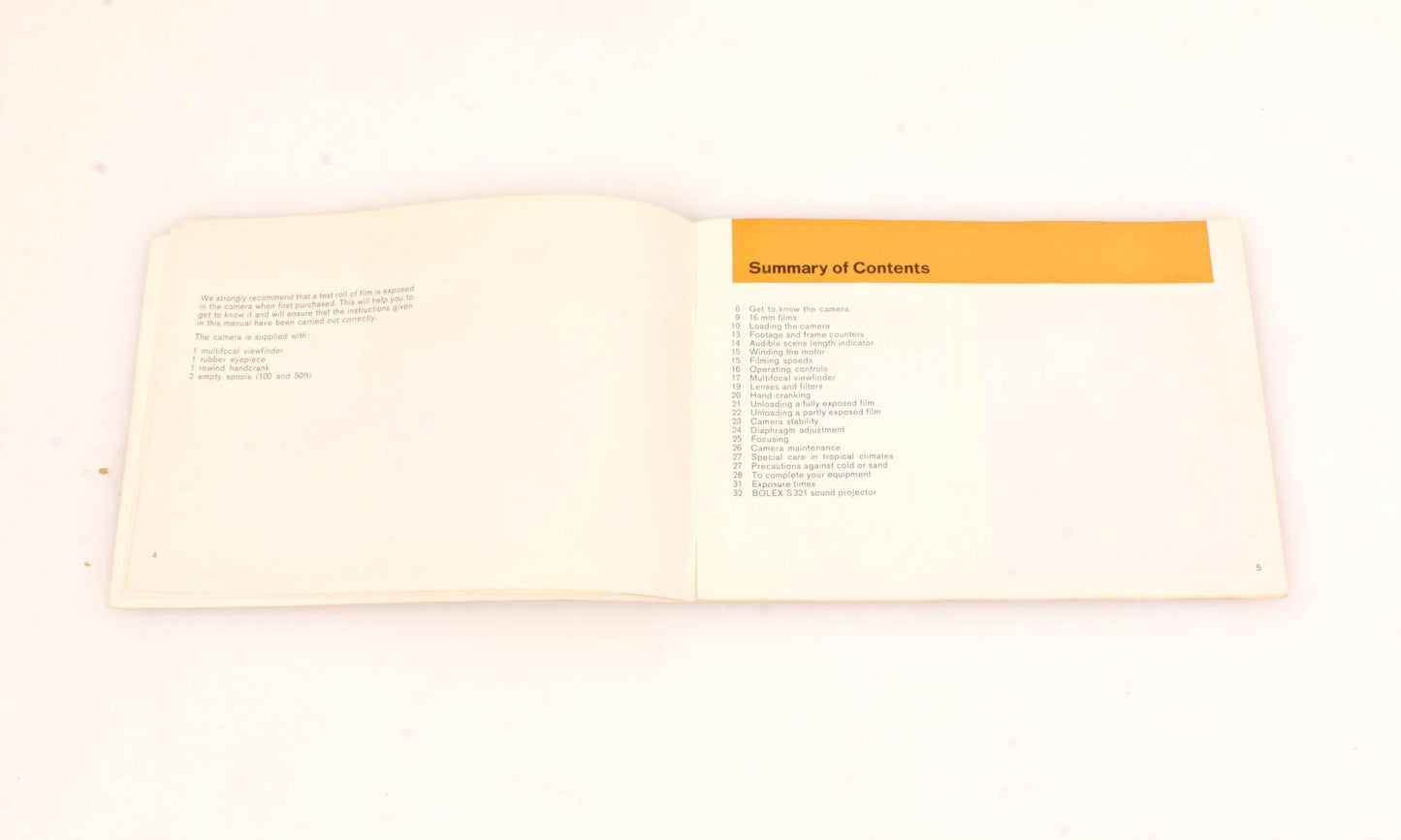 Bolex H16M Original Manual 32 Pages