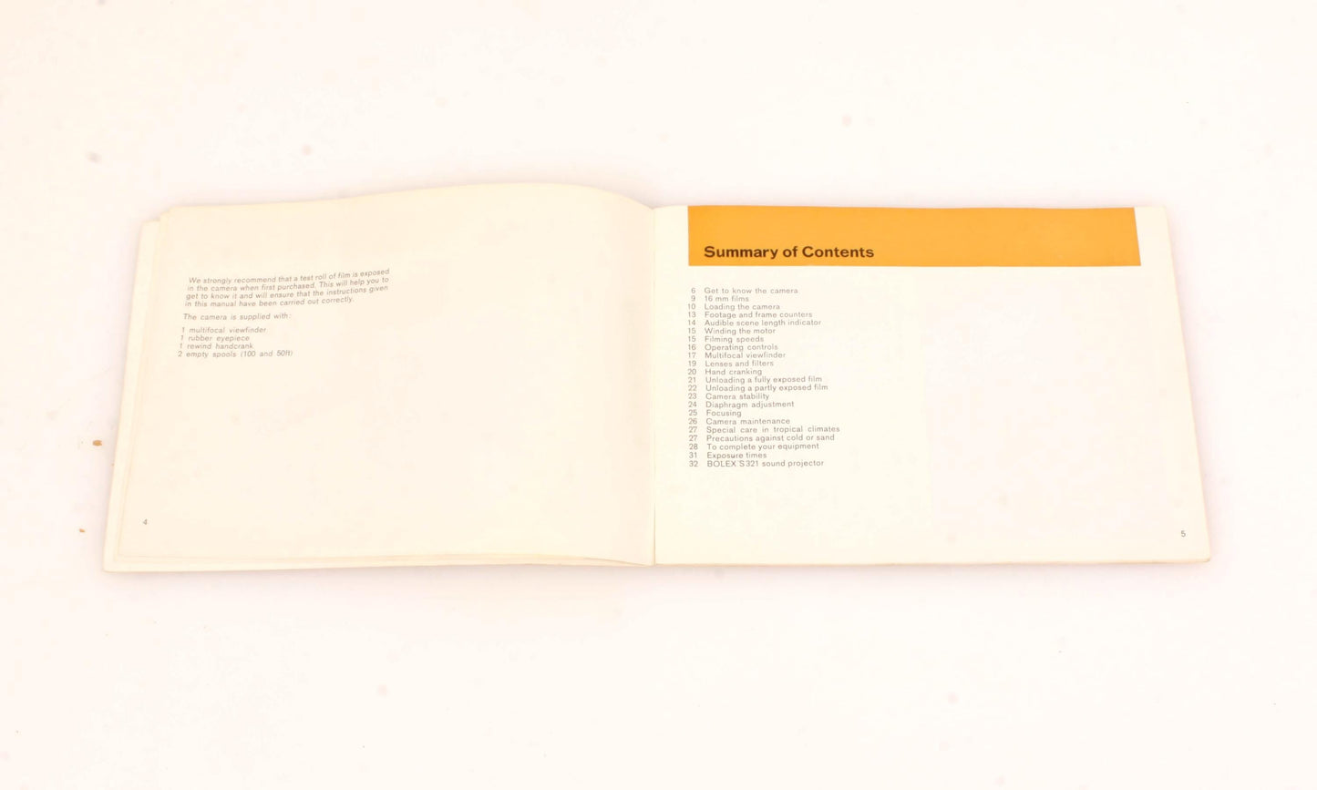 Bolex H16M Original Manual 32 Pages