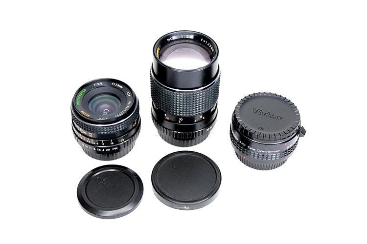 Student Camera Manual W 50mm Wide Angle 28mm Tele 135 Lens & 2x Doubler