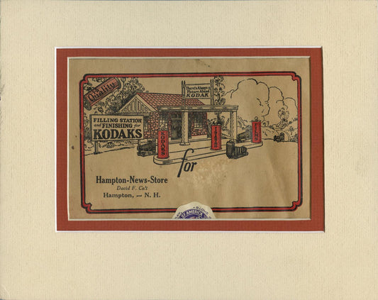 Vintage Kodak Photographica Kodak Filling Station Mounted Painting