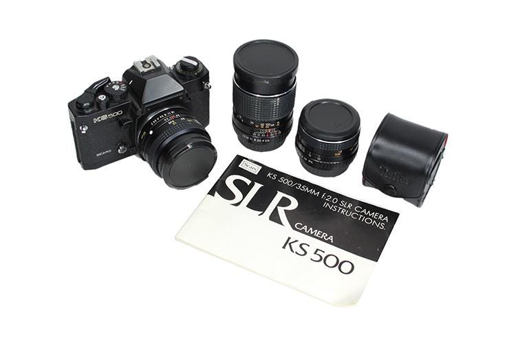 Student Camera Manual W 50mm Wide Angle 28mm Tele 135 Lens & 2x Doubler