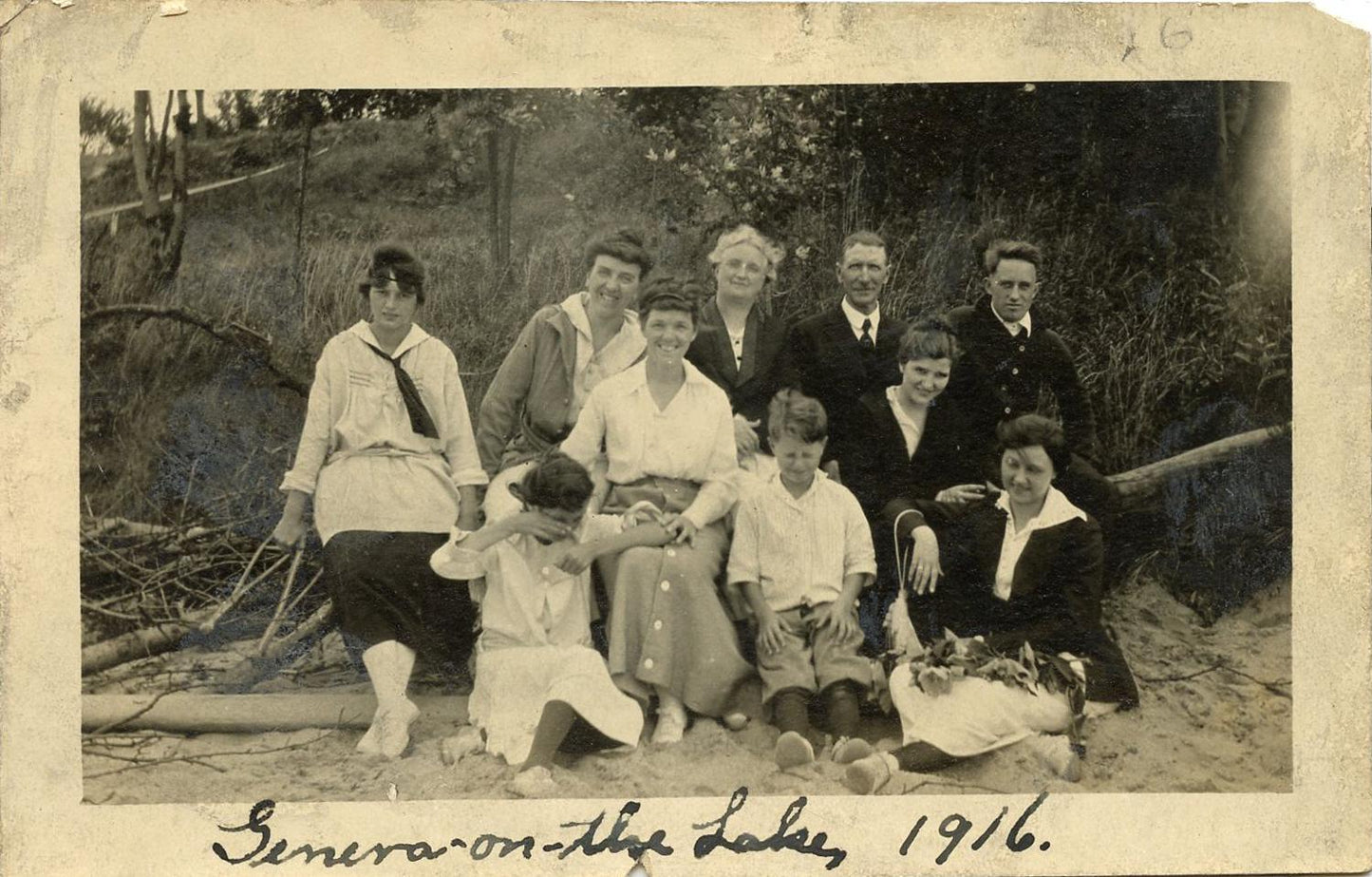 Set of 3 1916 Vintage Photos Geneva-On-the-Lake Ohio Family Vacation