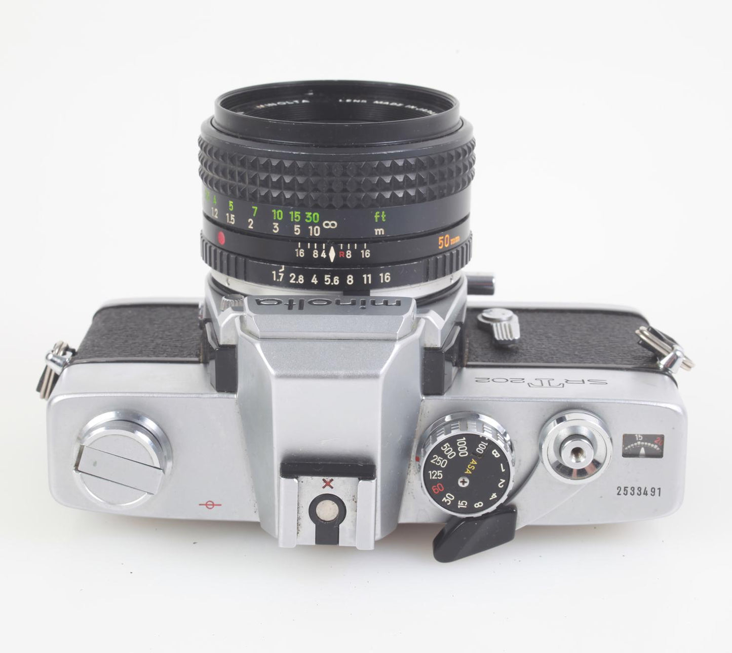 Minolta SRT202 35mm Film Camera w/ 50mm F1.7 Lens and Kodacolor 100 Film