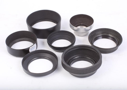 Sunshade Lens Hood Lot Of 7, Assorted Size