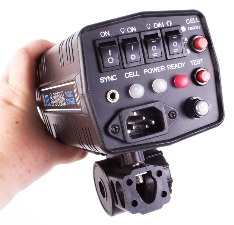 Jtl S300 M Strobe Studio Lighting Set, 3 Lights, Two Umbrellas & Sync Cords