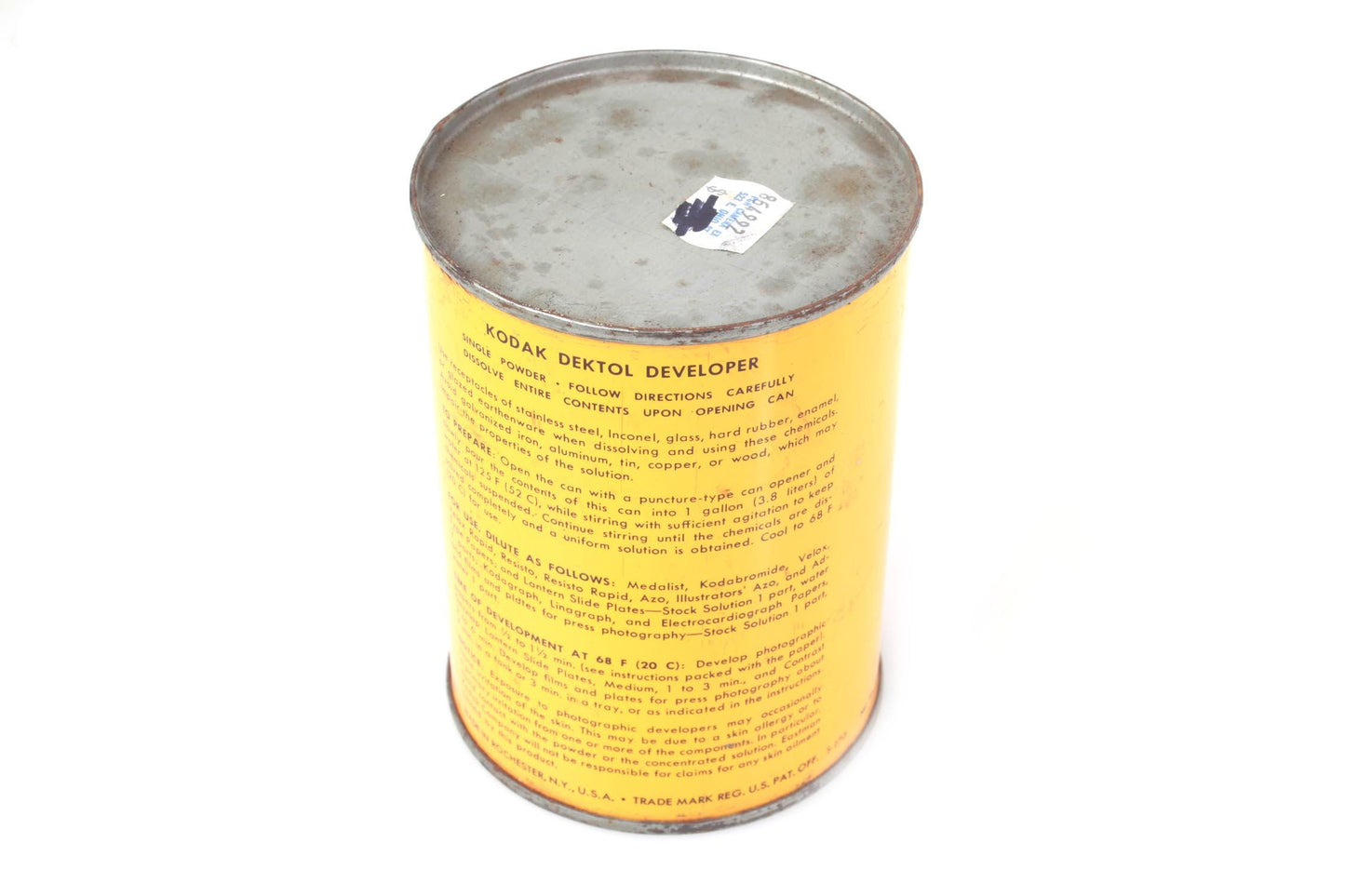 Vintage Kodak Dektol Developer 1 Gallon
