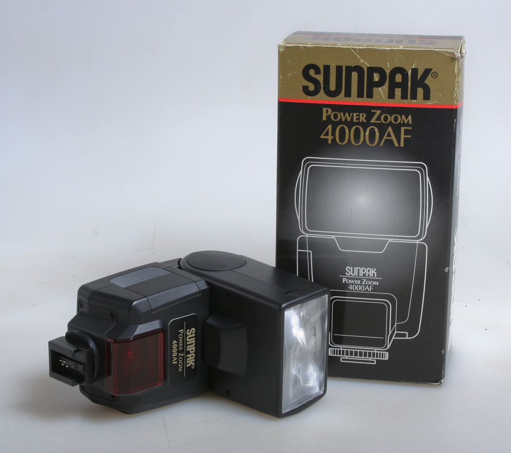 Flash Unit Boxes SUNPAK 4000 AF FLASH UNIT FOR MINOLTA, IN BOX – Bernie's Photo
