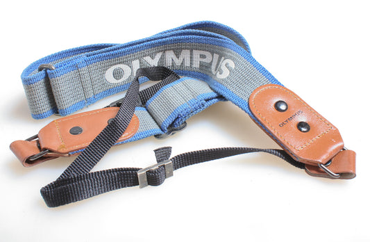 OLYMPUS ORIGINAL CAMERA STRAP, HEAVY DUTY, BLUE / GREY