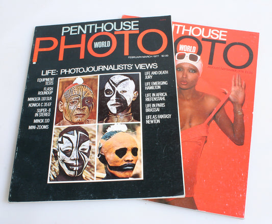 PENTHOUSE PHOTO WORLD AUG - SEPT 1976 AND FEB - MARCH 1977, SET OF 2