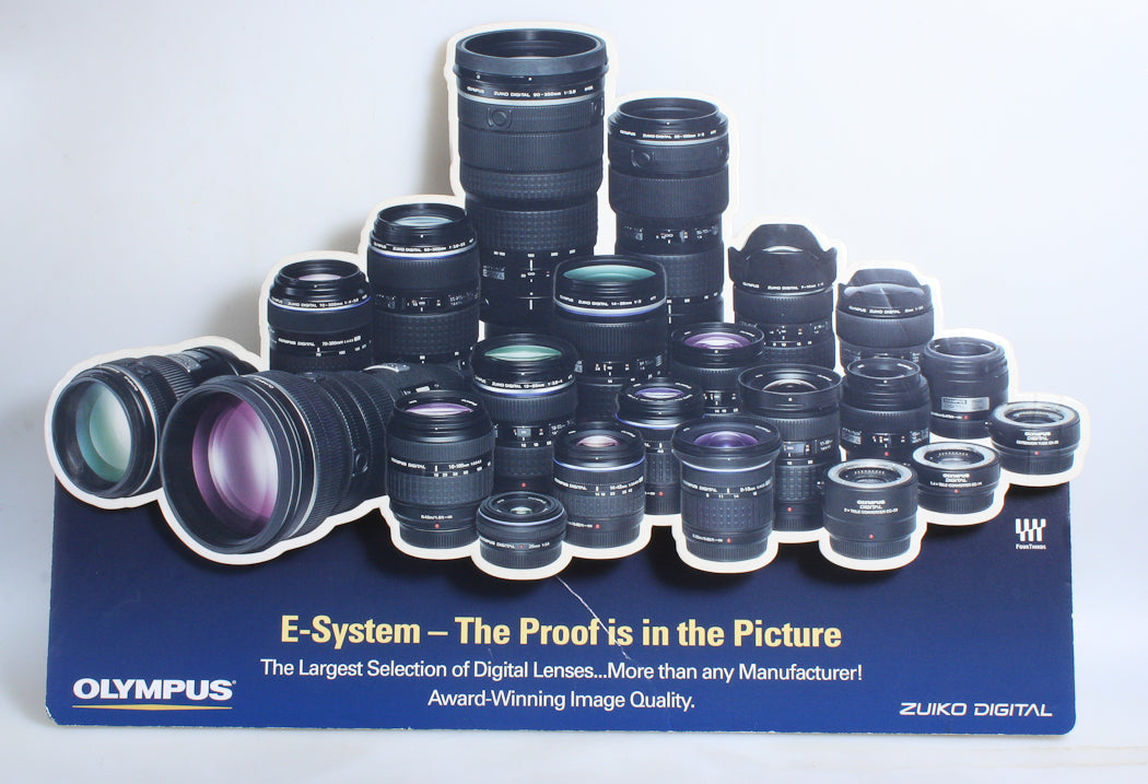 OLYMPUS E-SYSTEM LENS DISPLAY SIGN