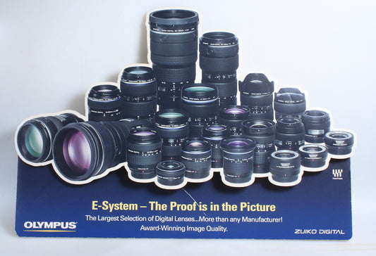 OLYMPUS E-SYSTEM LENS DISPLAY SIGN