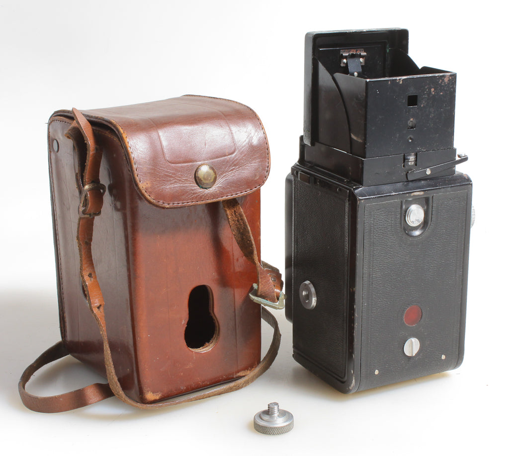 Chero Camera CIRO-FLEX TLR CAMERA,FOR DISPLAY,W/ORIGINAL BROWN LEATHER CASE & STRAP ...