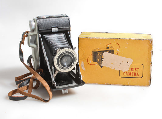 KODAK ART DECO FOLDING BELLOWS CAMERA, IN ORIGINAL BOX