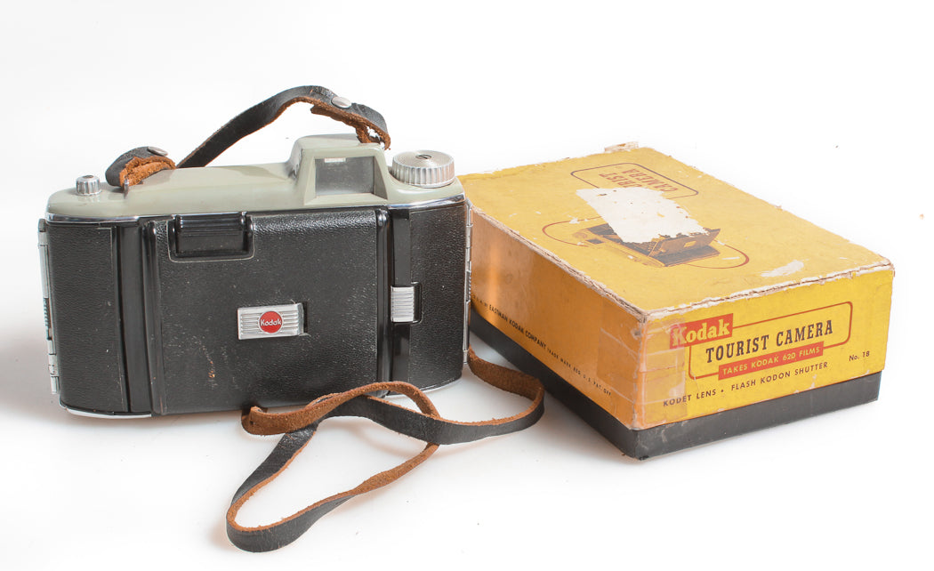 KODAK ART DECO FOLDING BELLOWS CAMERA, IN ORIGINAL BOX