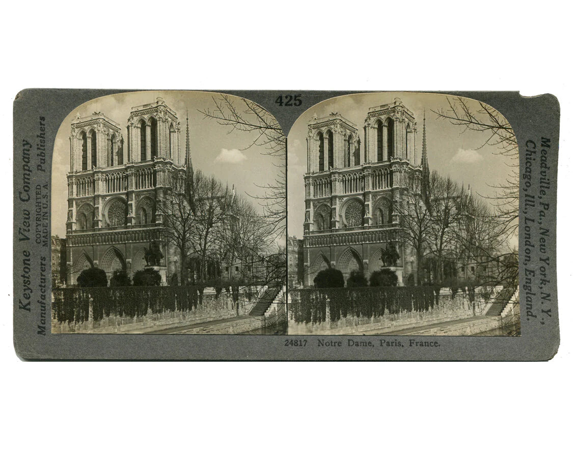 Vintage Notre Dame Paris France 8x10 Photo Print - Reprint of Historic Landmark Image
