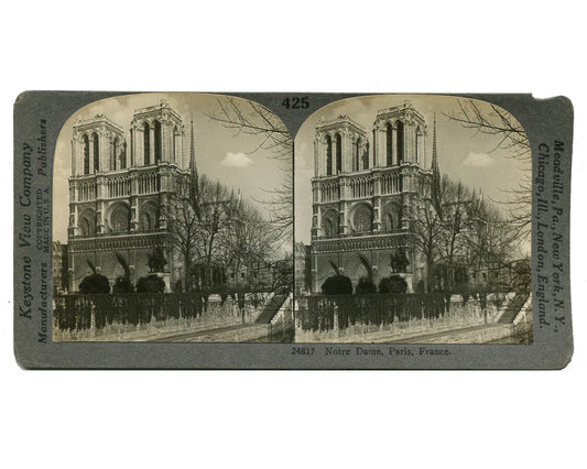 Vintage Notre Dame Paris France 8x10 Photo Print - Reprint of Historic Landmark Image
