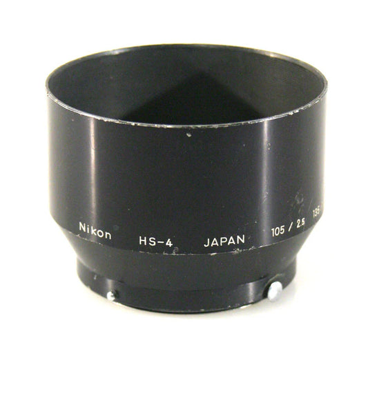Vintage Nikon HS4 Lens Hood for 105mm f/2.5, 135mm f/3.5, and 105mm f/4 - Lens Shade, Flare Reduction
