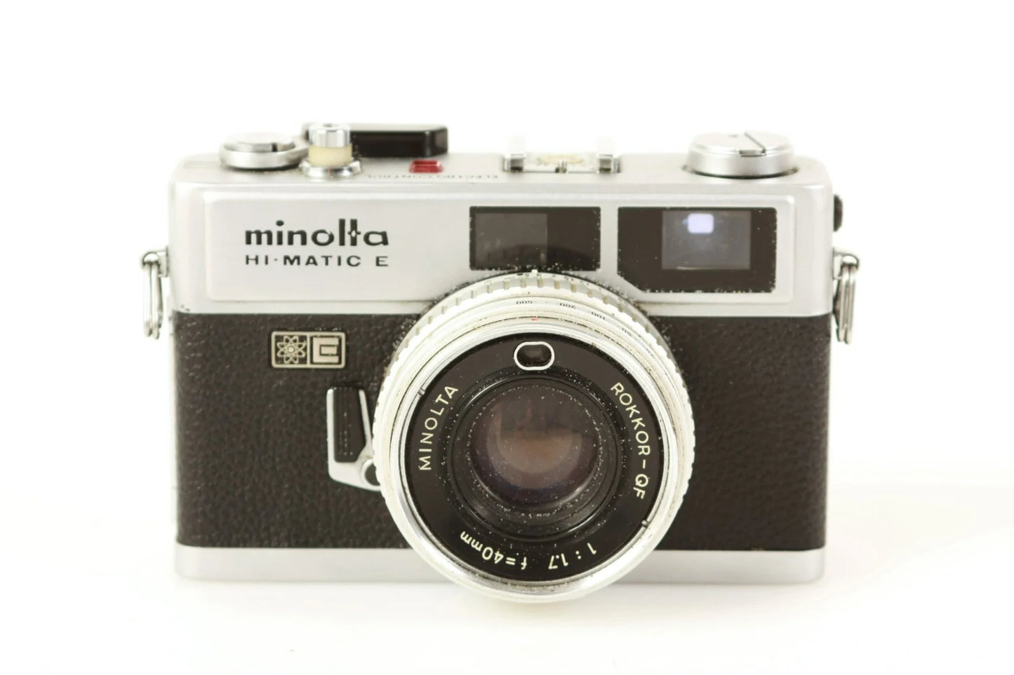 Vintage Minolta Hi-Matic E Rangefinder Camera with 40mm Rokkor – For Parts/Repair