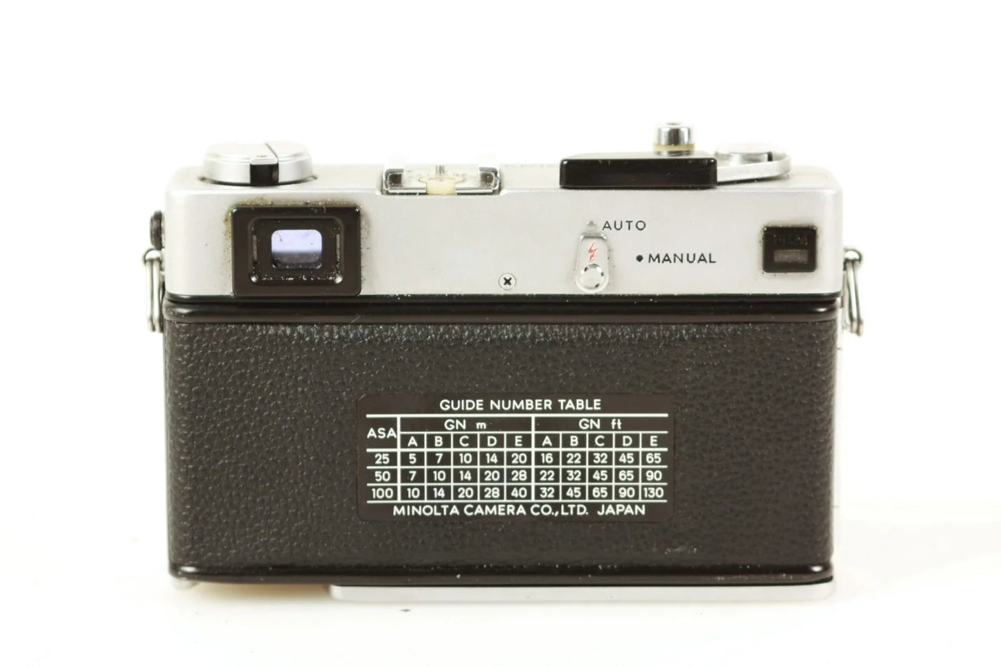 Vintage Minolta Hi-Matic E Rangefinder Camera with 40mm Rokkor – For Parts/Repair
