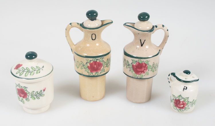 MINI CRUETS FOR OIL, VINEGAR, SUGAR   PEPPER