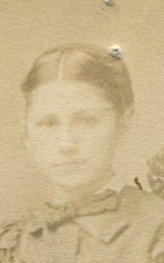 PRETTY YOUNG WOMAN SEATED AT TABLE. CDV. PITTSBURGH, PA.