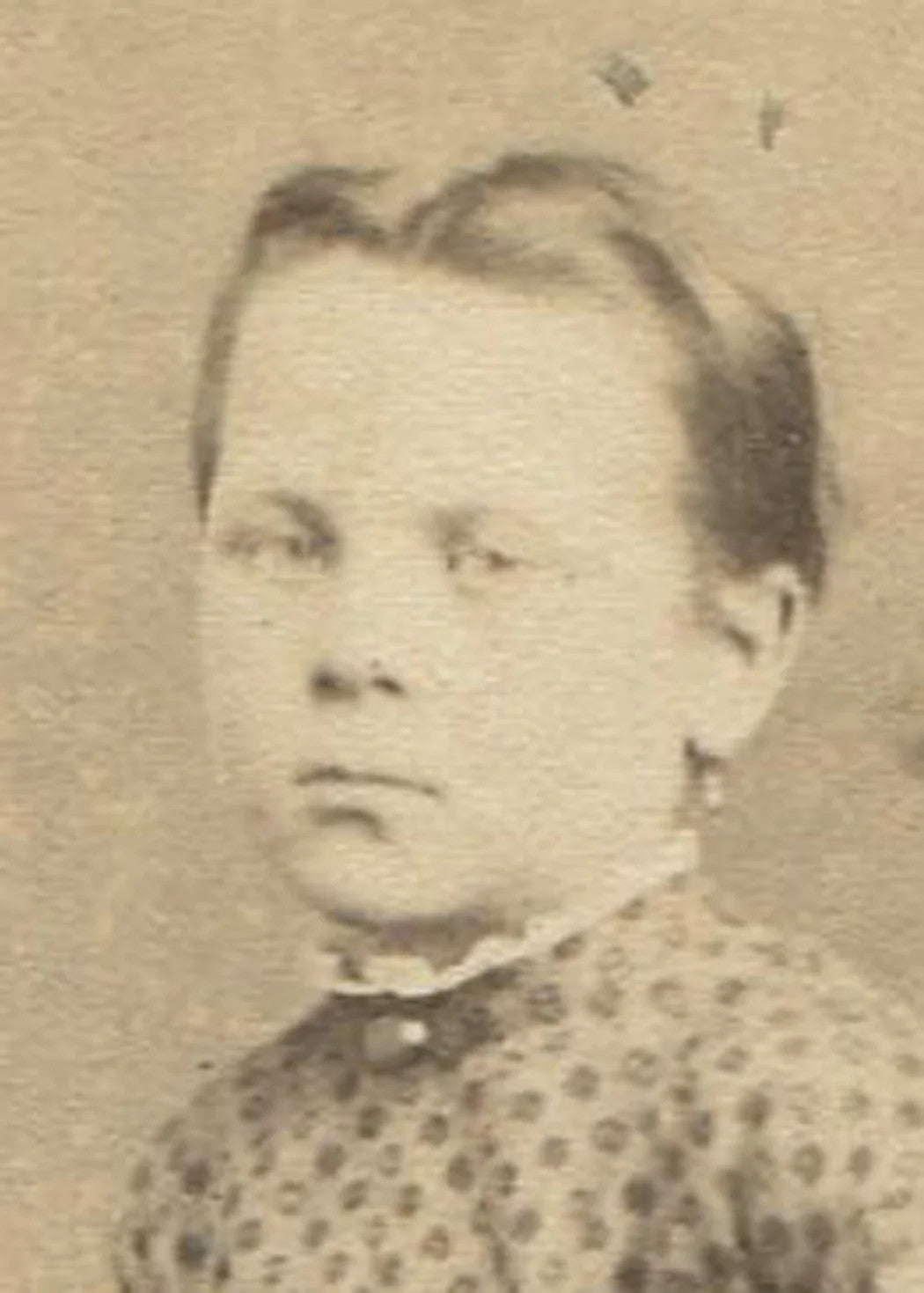Vintage School Girl in Print Dress Seated Portrait Photo, Original Old Photo,