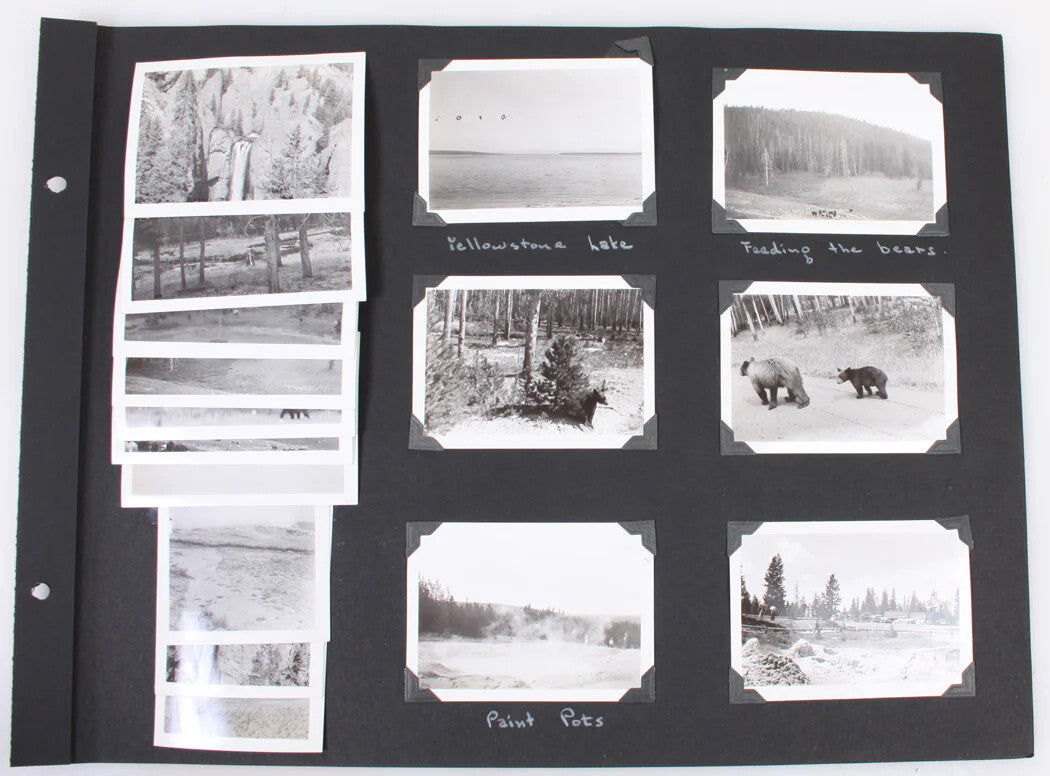 Vintage Yellowstone Park 1940 Photos - Waterfalls, Bears, 22 Amateur B&W Prints