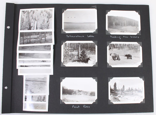 Vintage Yellowstone Park 1940 Photos - Waterfalls, Bears, 22 Amateur B&W Prints