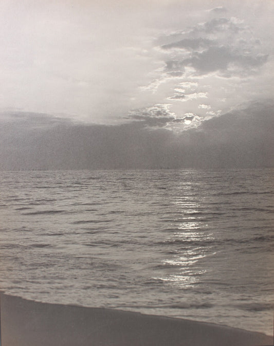 Vintage Silver Print Photograph 19x15 Wall Art Ringing Cloud Edges Light