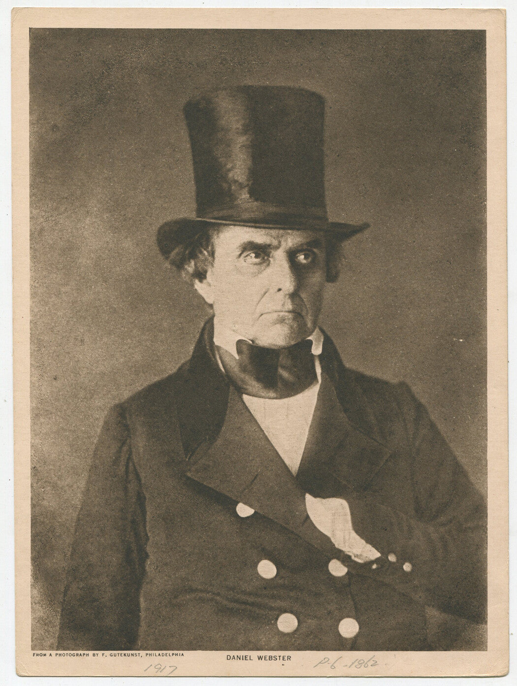 DANIEL WEBSTER, PHOTO LITHOGRAPH. 9.5 X 7 INCHES.