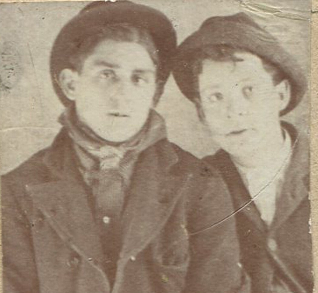 Two Young Cowboys Vintage 1920s Photo -- Original period 1.5x1in image on