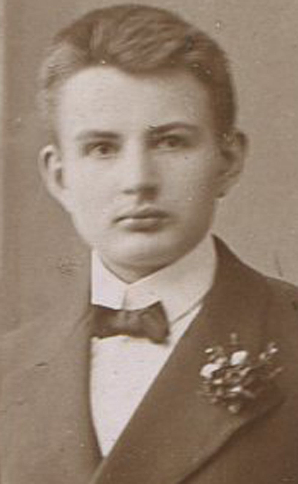 Vintage 1900s Portrait Photo - Toned Silver Print of Young Man with Book &