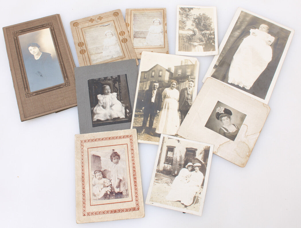 WOMAN AND GIRLS PHOTO COLLECTION. 10 SILVER PRINTS CIRCA 1900-20.