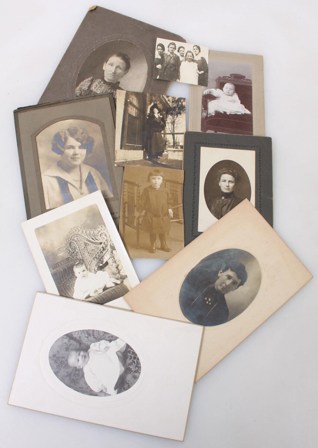 Vintage 10-Piece Silver Print Photo Collection 1900–1930: Women & Girls