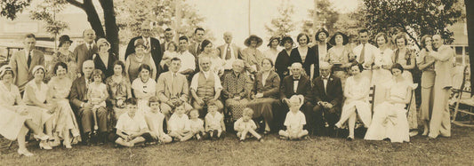 Vintage 1930s Family Group Photo - 50th Anniversary, Original Time-Period Silver