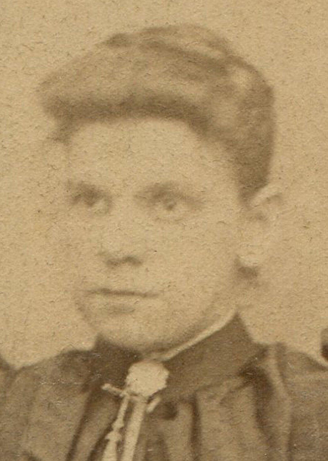 WOMAN IN TIGHT CORSET DRESS. CDV.