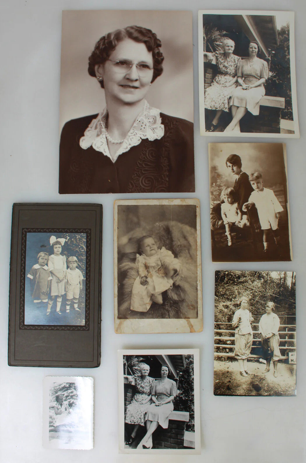 Vintage Family Photo Collection - 8 Black & White Photos, 1930s-1950s - Portrait