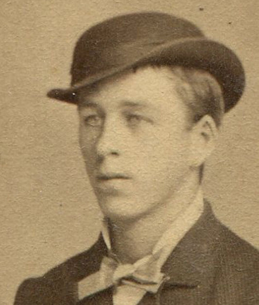 DAPPER YOUNG MAN IN SNAZZY SUIT, HAT AND WALKING CANE. CDV. CORRY, PA.