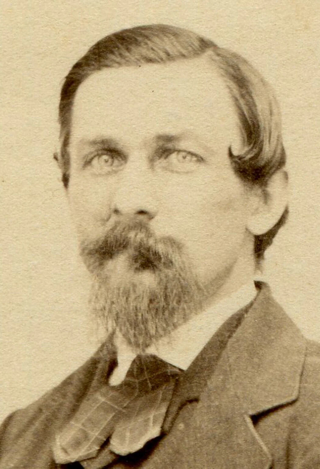 MAN WITH PRETTY SMILE AND A BIT OF A SMIRK. CDV. SOUTHBRIDGE, MASS.