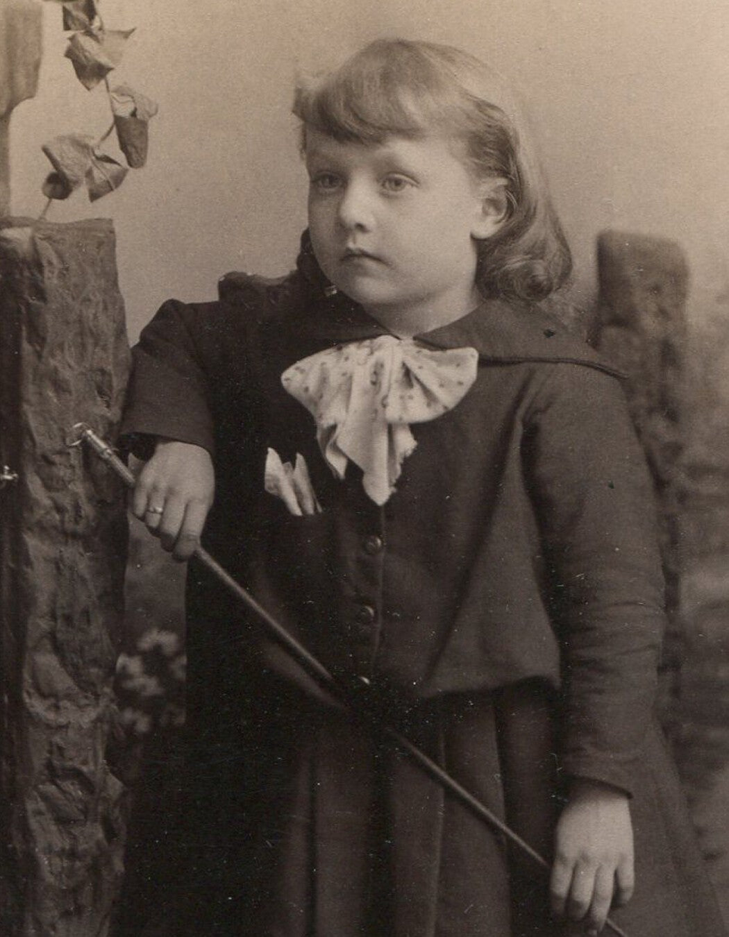 Vintage Cabinet Card Photo - Girl with Riding Crop, St. Louis MO, Original Early