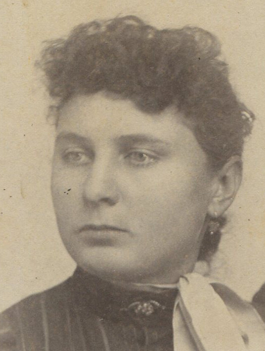 Vintage Cabinet Card Portrait - Mean Looking Woman, Chester Hill, Ohio -