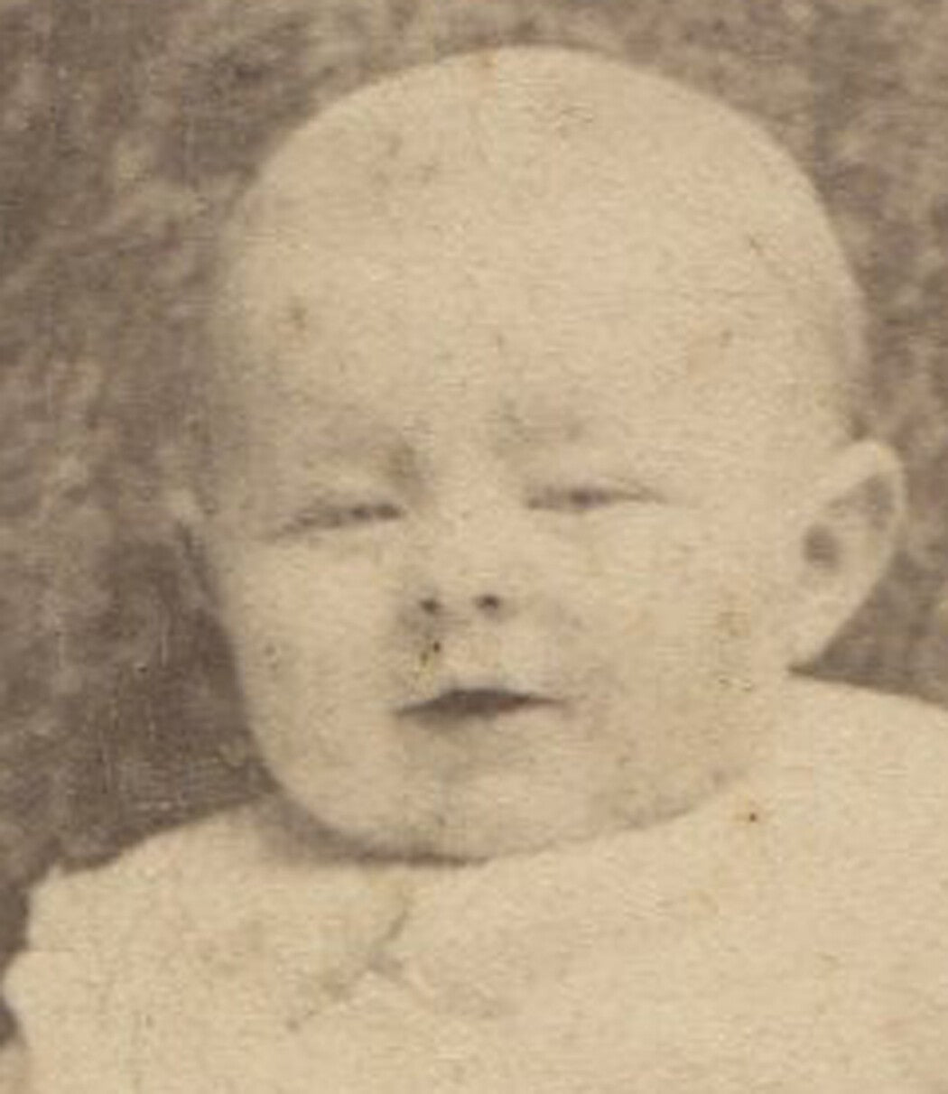 Vintage Cabinet Card Photo: Baby Ready to Laugh at Stupid Human, Lancaster PA -