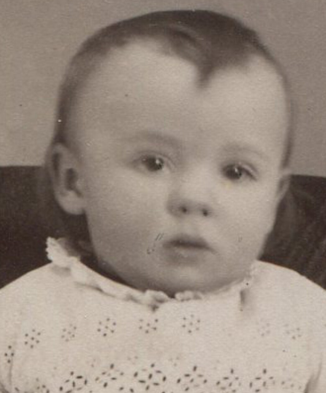 Vintage Cabinet Card: Barefoot Baby Portrait, Akron, OH - Original Photo, Early