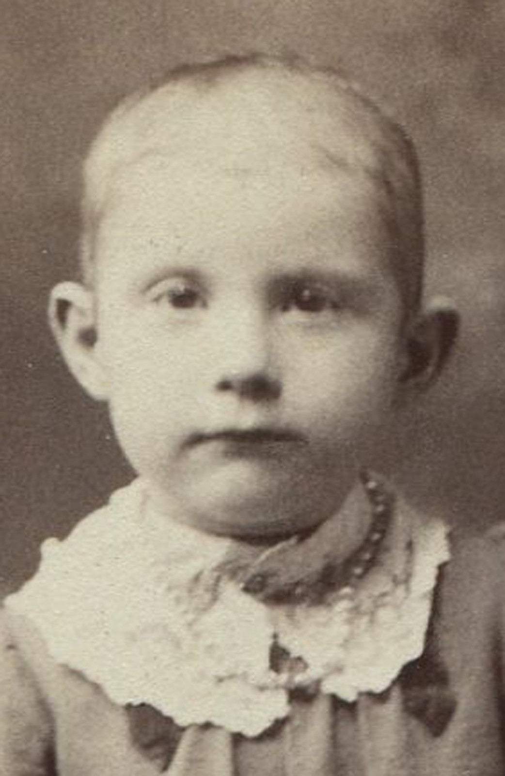 Vintage Bald Child Cabinet Card Portrait - 19th-Century Portland, Maine Photo,