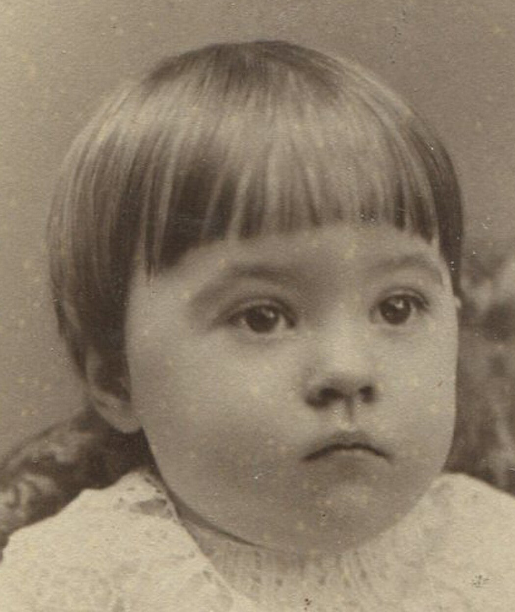 Vintage cabinet card: round-faced baby portrait Burnswick ME | early 20th